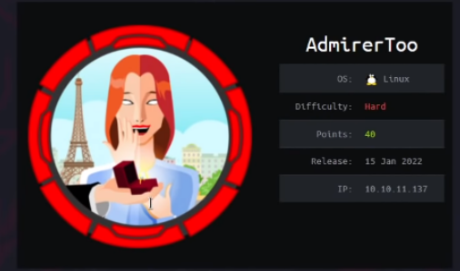 admirer too machine hack the box writeup español