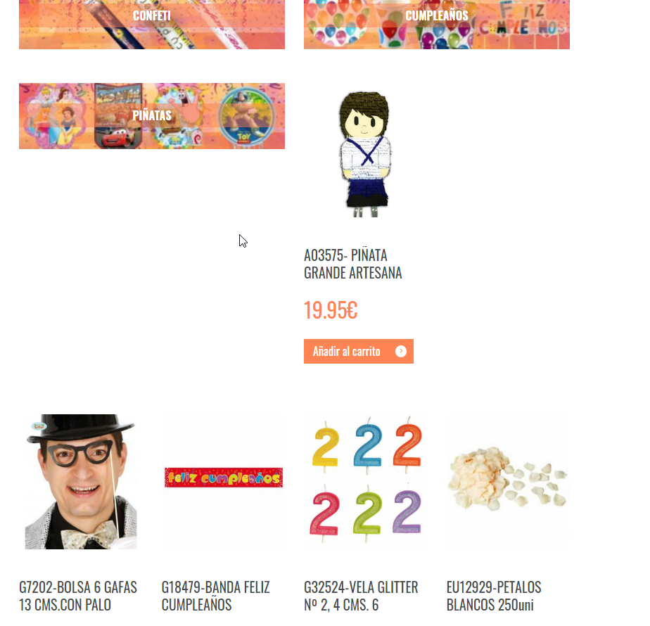 Separar categorías de productos woocommerce