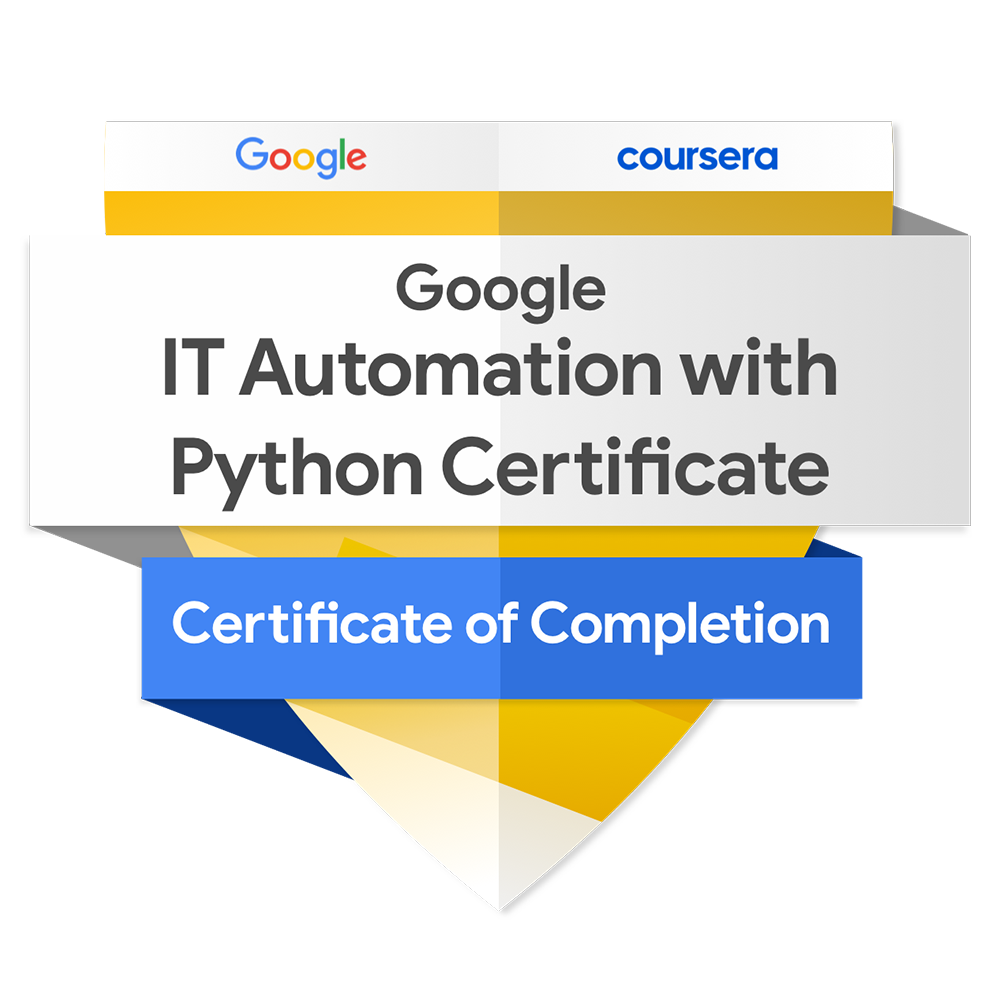 Google IT Automation with Python Professional Certificate